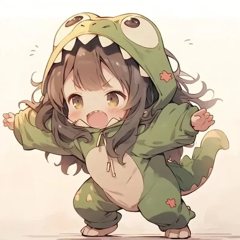 Hình chibi nữ cute ngộ nghĩnh, phong cách anime đáng yêu