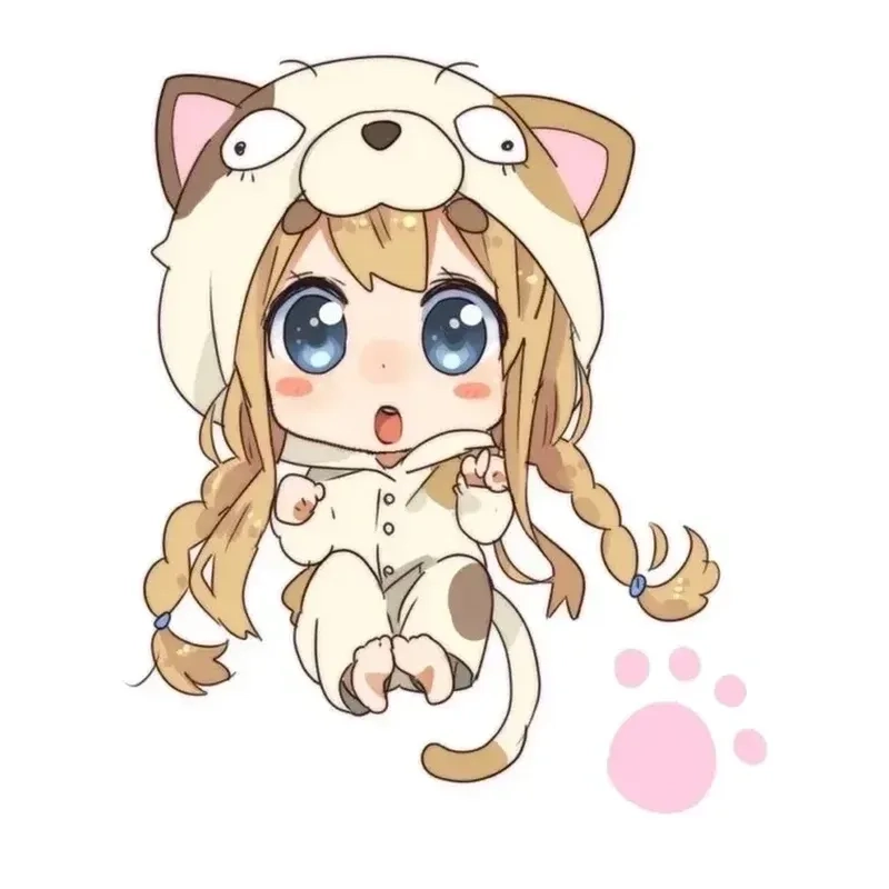 Anime nữ cute đáng yêu chibi, hình ảnh ngọt ngào đầy cảm xúc