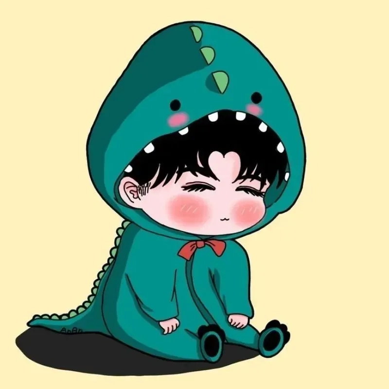 Avatar cute mèo chibi mập với biểu cảm đáng yêu và tinh nghịch