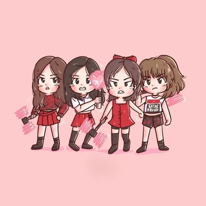 Không thể rời mắt với chibi Blackpink cute, đốn tim fan hâm mộ.