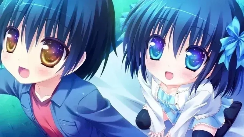 Anime cặp đôi cute với những biểu cảm dễ thương, hoàn hảo để thể hiện tình cảm trên mạng xã hội.