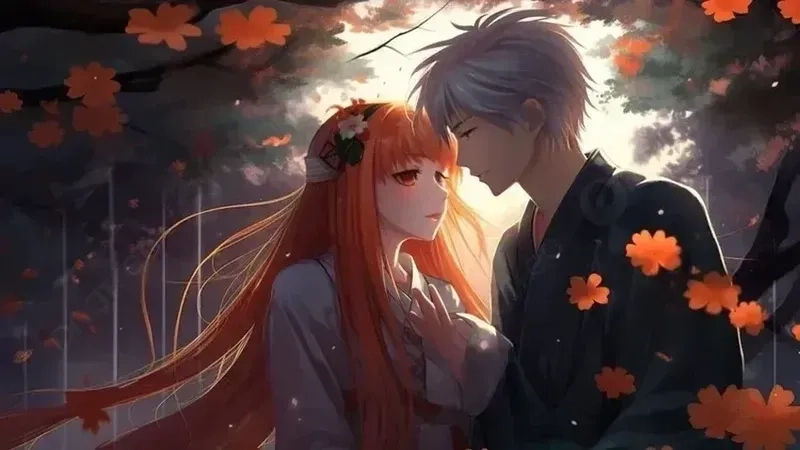 Tình yêu đẹp qua hình cặp đôi yêu nhau anime cute, biểu tượng cho sự lãng mạn và dễ thương.