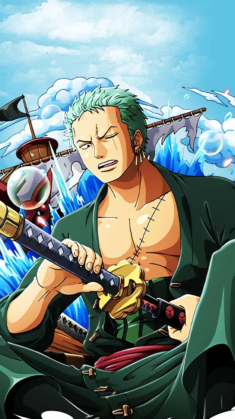 Thể hiện cá tính mạnh mẽ với hình nền Roronoa Zoro đầy uy lực.