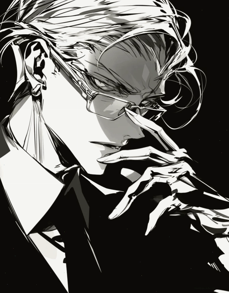 Ảnh anime boy đen trắng