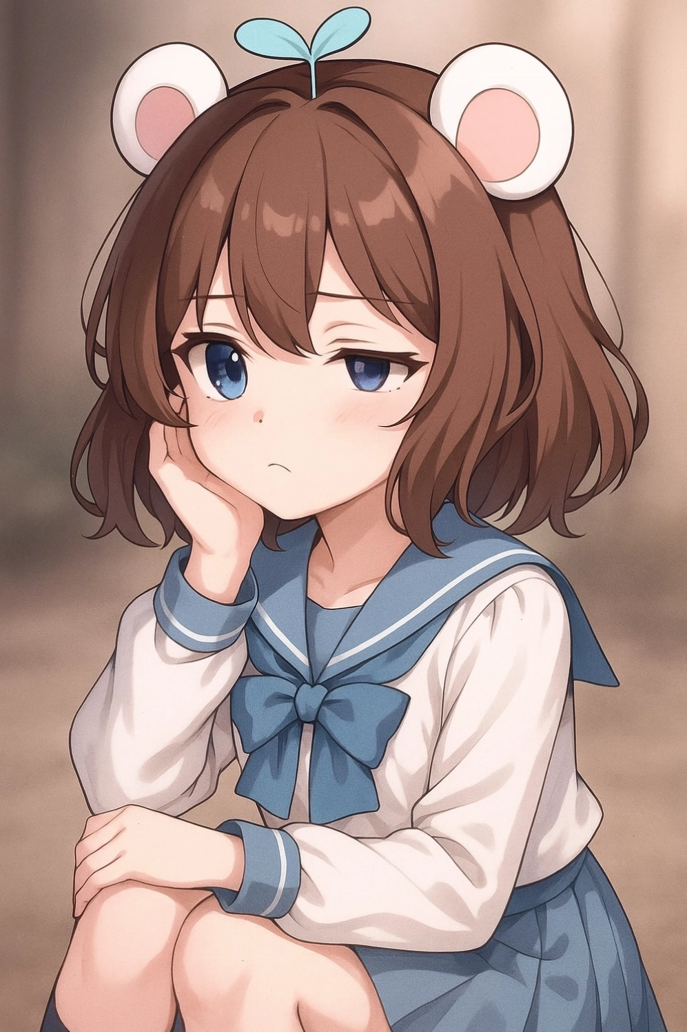 Ảnh anime Mèo Simmy phong cách học đường