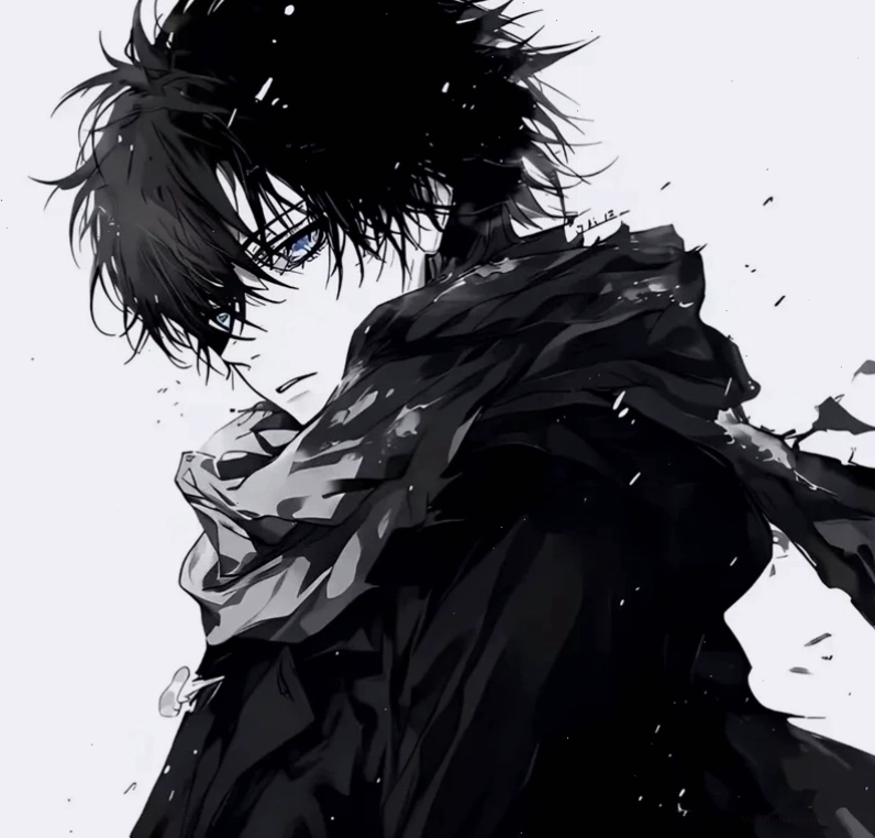 Ảnh anime nam đen trắng