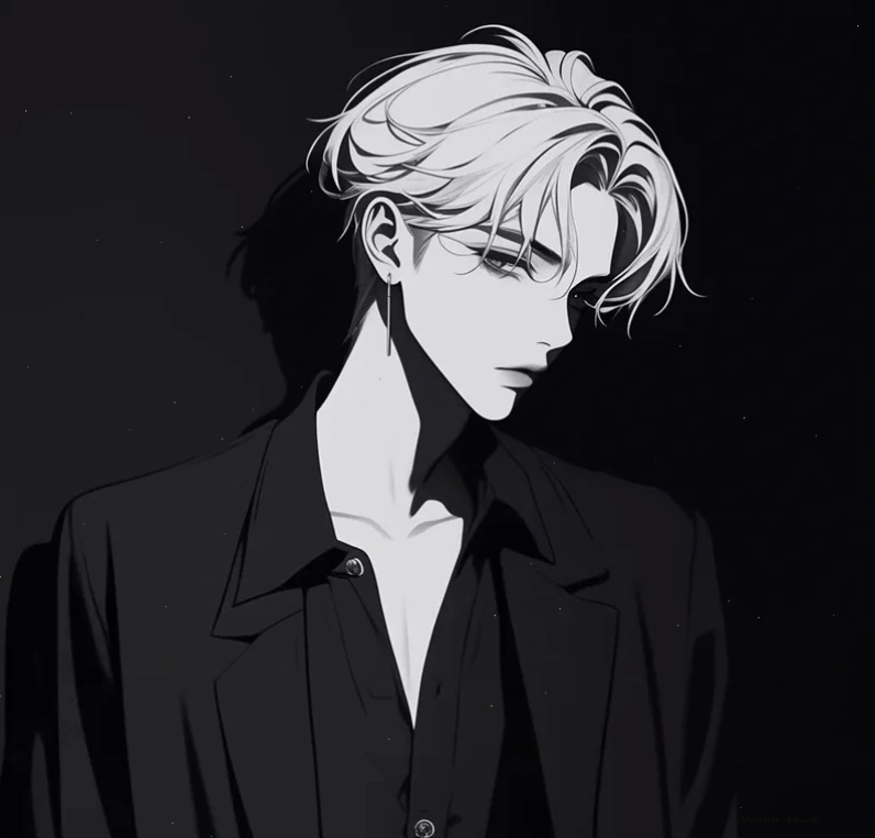Ảnh anime nam đen trắng