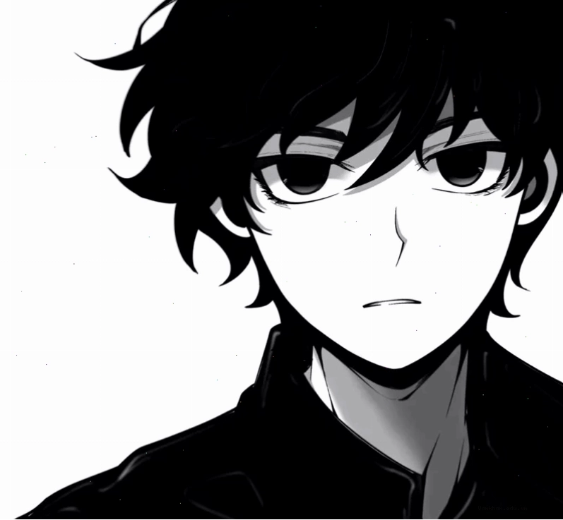 Ảnh anime nam lạnh lùng đen trắng toát lên vẻ bí ẩn
