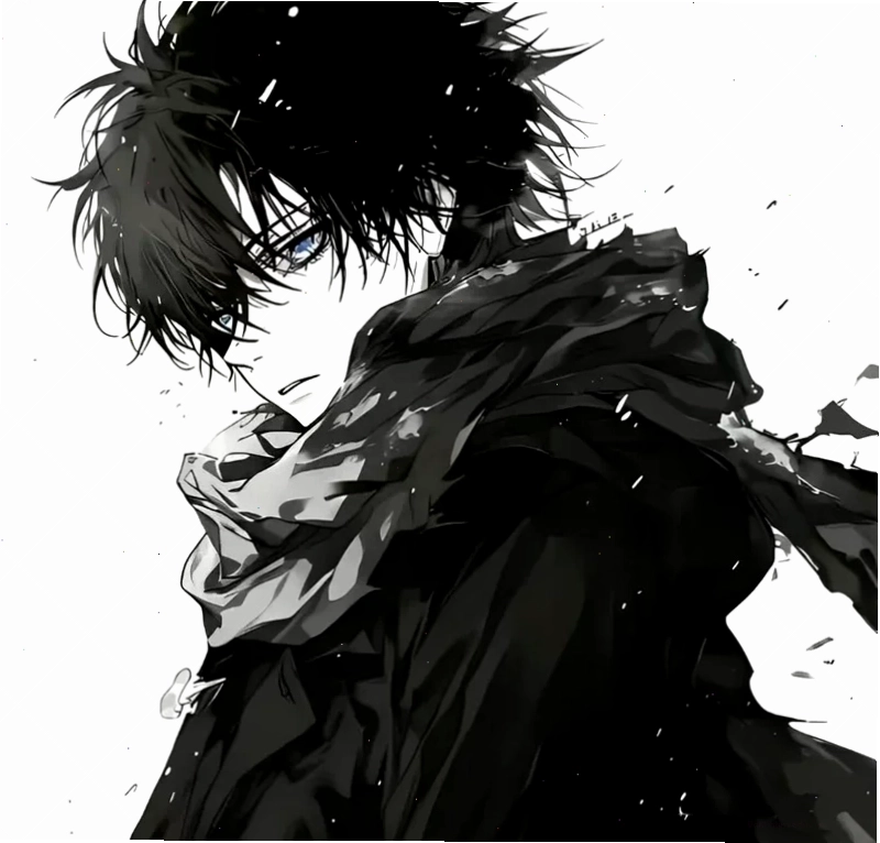Ảnh anime nam với biểu cảm lạnh lùng và trang phục hiện đại