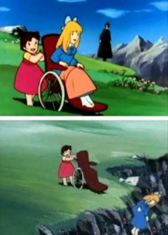 Ảnh meme anime với biểu cảm xe lăn