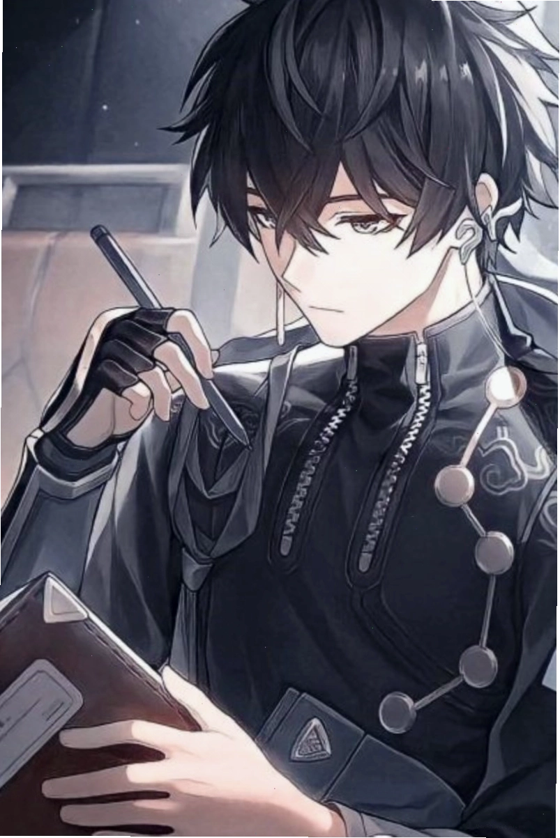 Ảnh trai anime lạnh lùng với ánh mắt sắc sảo và mái tóc bồng bềnh