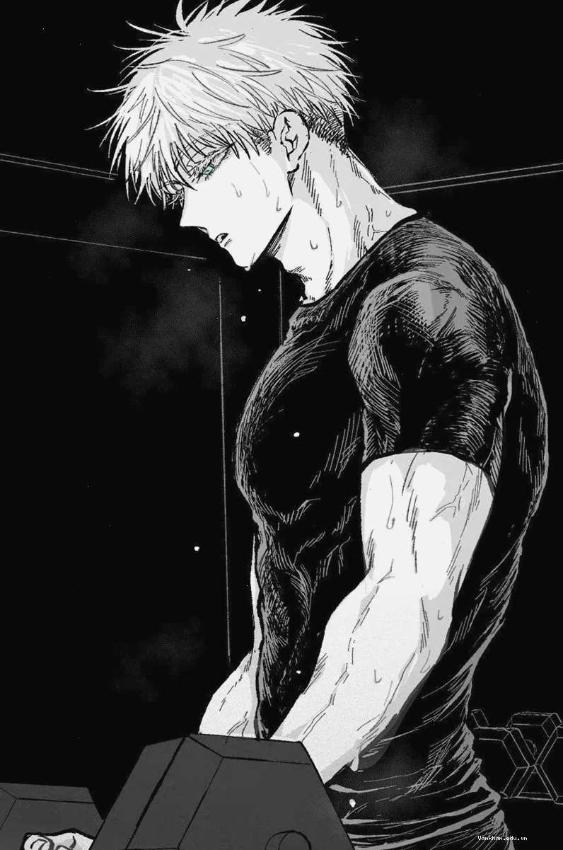 Anime boy lạnh lùng đẹp trai với ánh mắt sắc sảo trong gam màu trắng đen
