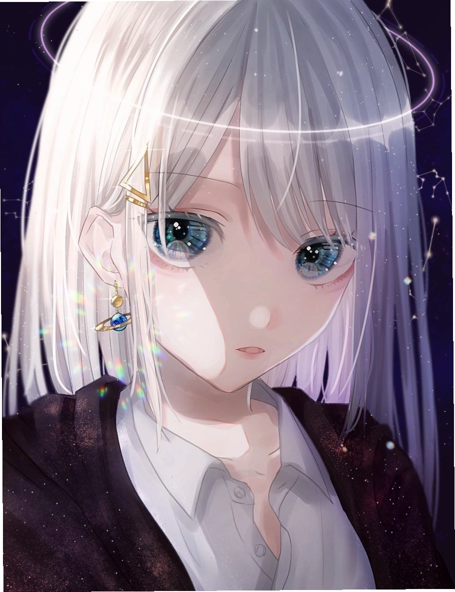 Anime nữ tóc trắng lạnh lùng, toát lên vẻ bí ẩn và quyền lực