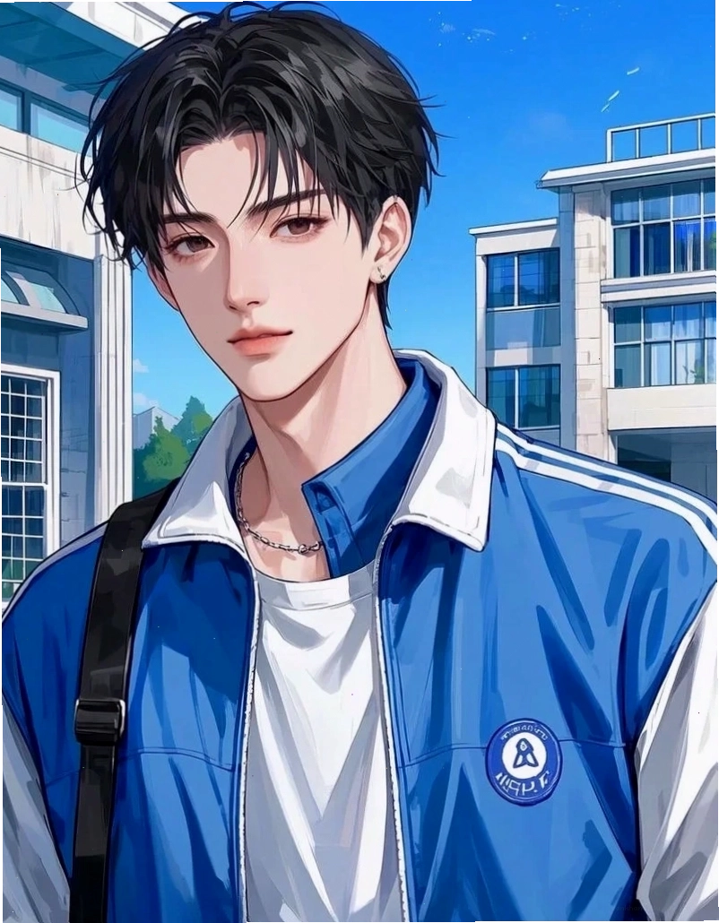Anime trai đẹp học sinh với vẻ ngoài trong sáng và tinh nghịch