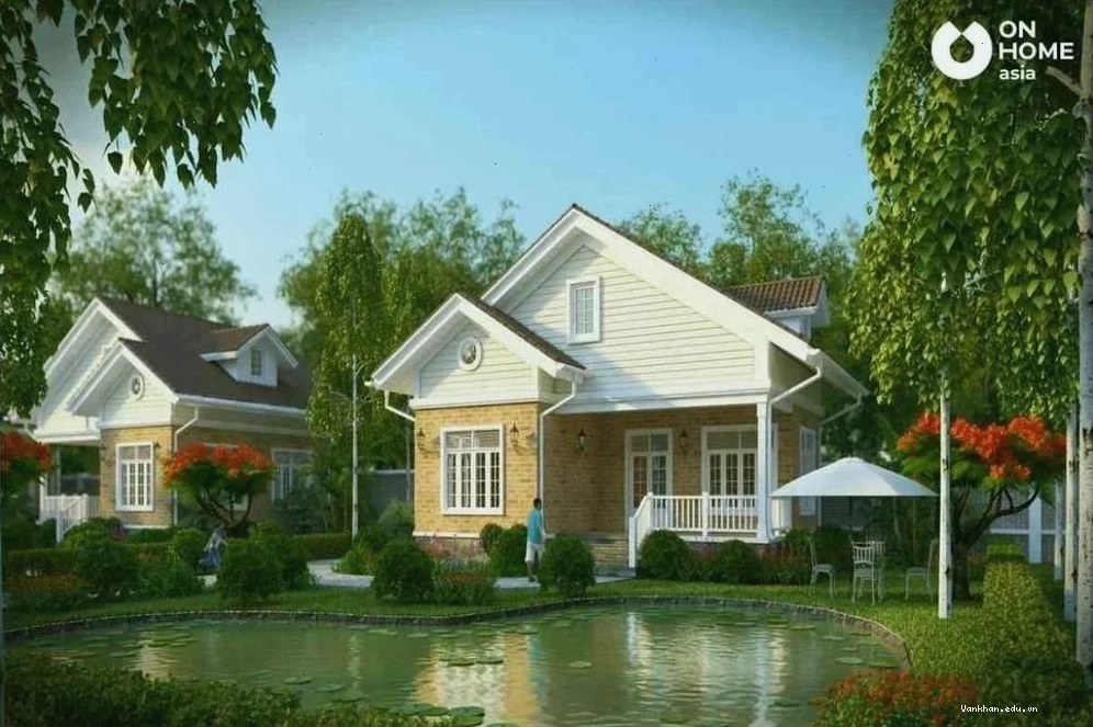 Ao hồ hình bán nguyệt trước nhà tốt cho phong thủy