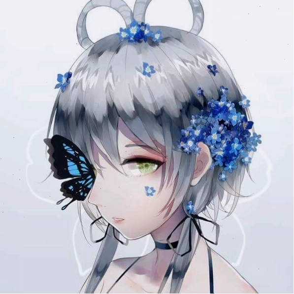 Avatar anime nữ dễ thương với mái tóc dài và đôi mắt biểu cảm