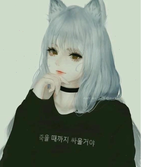Avatar anime nữ tóc trắng lạnh lùng với phong cách trắng đen đầy bí ẩn