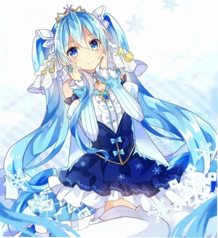Avatar anime nữ tóc xanh nước biển dễ thương