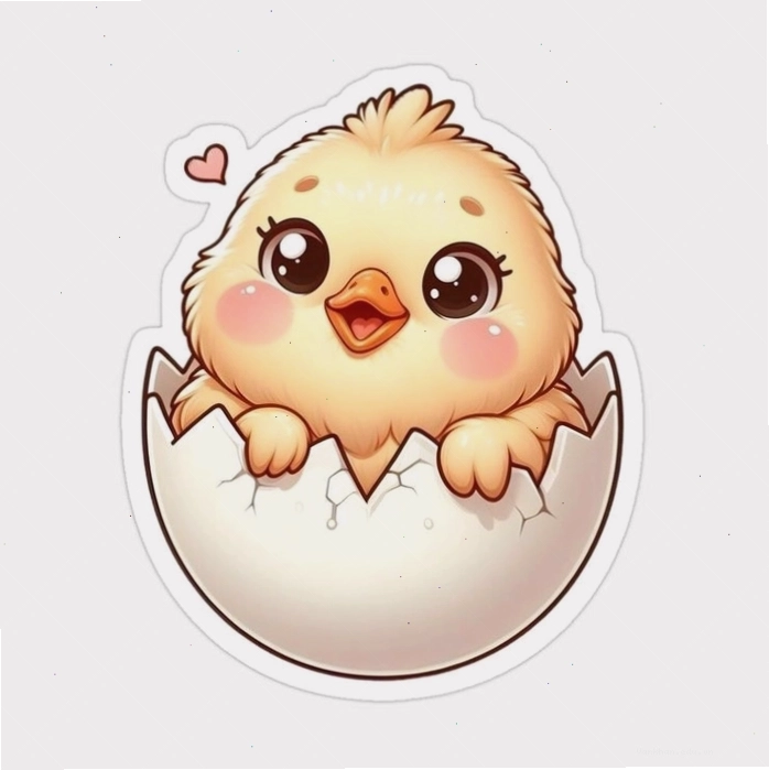 Avatar gà chibi đáng yêu với đôi mắt to tròn và màu sắc ngọt ngào