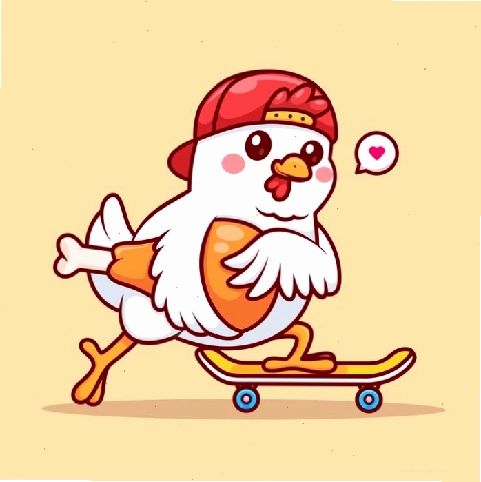 Avatar gà chibi với phong cách vẽ hoạt hình đáng yêu
