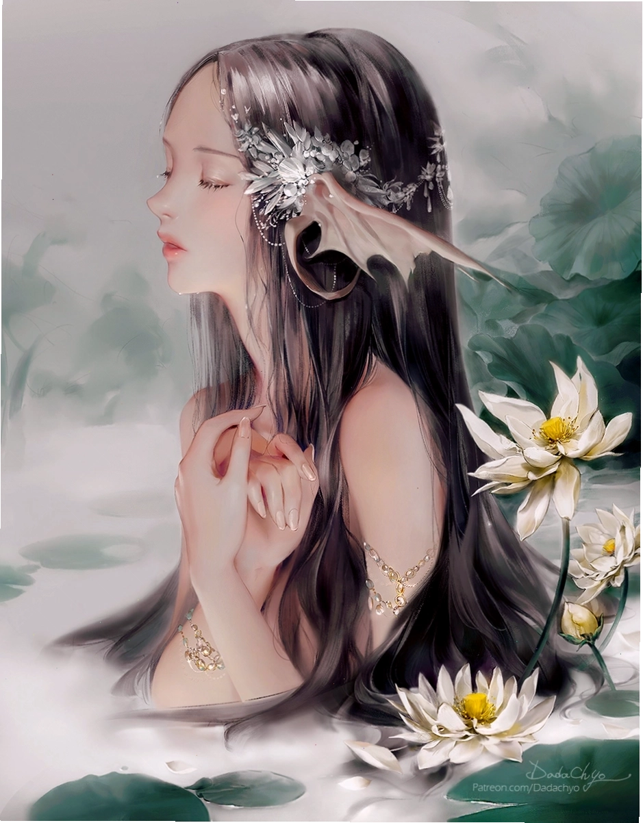 Avatar nữ anime với mái tóc tím và biểu cảm lạnh lùng