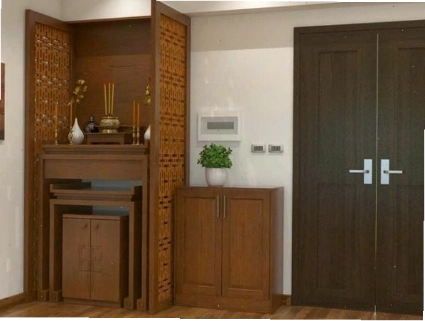 Bàn thờ gia tiên 1 cấp bằng gỗ tự nhiên