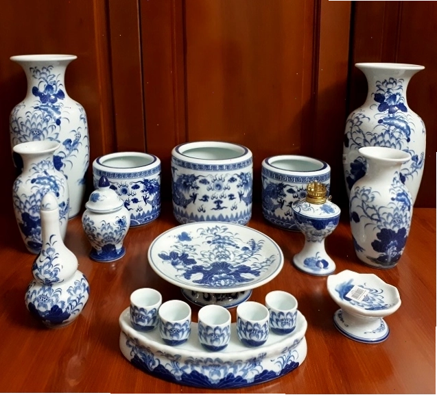Bát hương Thần Tài được đặt ở vị trí trung tâm, thể hiện sự tôn nghiêm