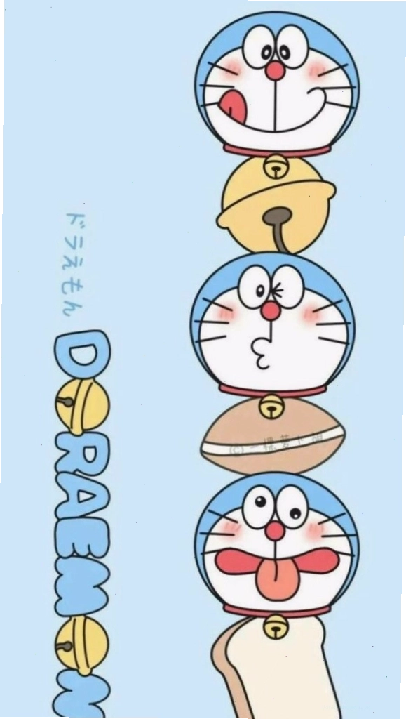 Biểu cảm Doraemon dễ thương xếp dọc, tràn ngập niềm vui