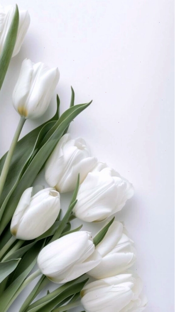 Bình hoa tulip màu hồng pastel chill cho màn hình máy tính