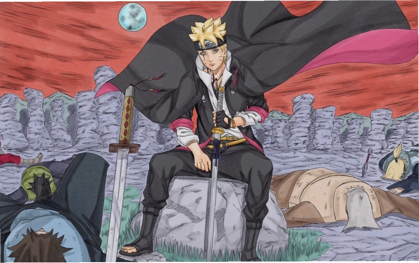 Boruto trong tư thế lạnh lùng, tiêu diệt kẻ săn đuổi