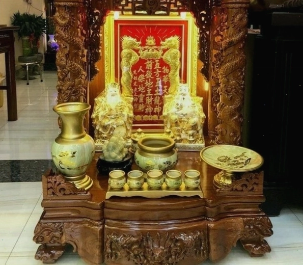 Cách bài trí bàn thờ Thần Tài đẹp, hài hòa với không gian nội thất