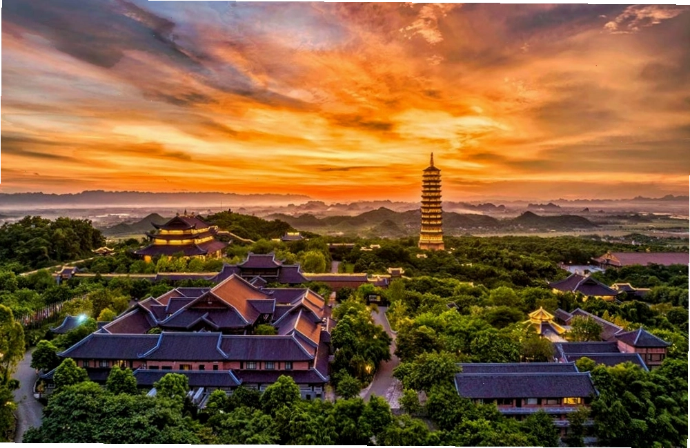 Cảnh quan thanh tịnh tại Chùa Bái Đính