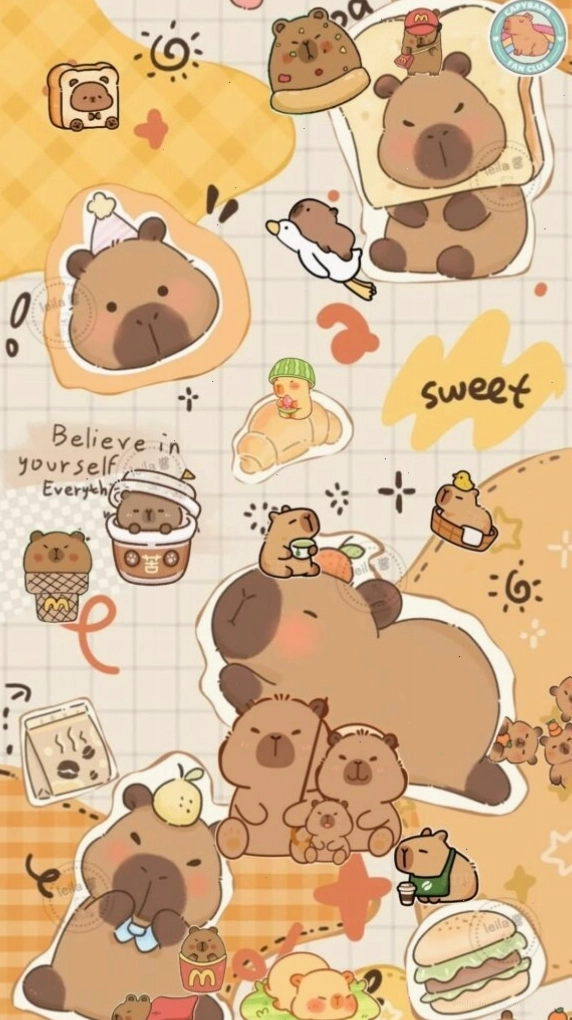 Capybara bộ đôi vô tri buổi sáng, hình ảnh dễ thương và hài hước