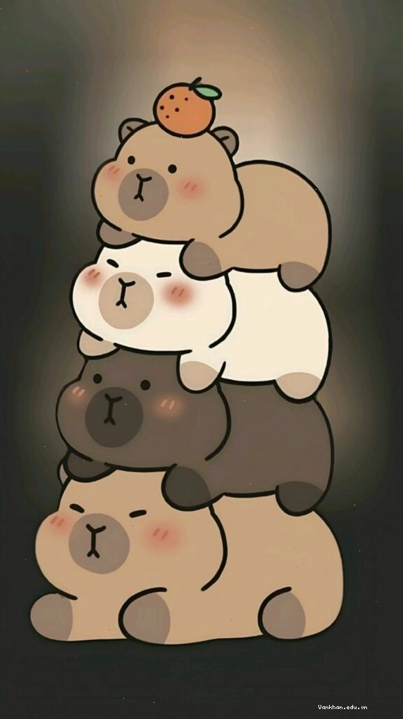 Capybara chồng chất trong bóng tối đầy ấm cúng, hình ảnh lạ mắt