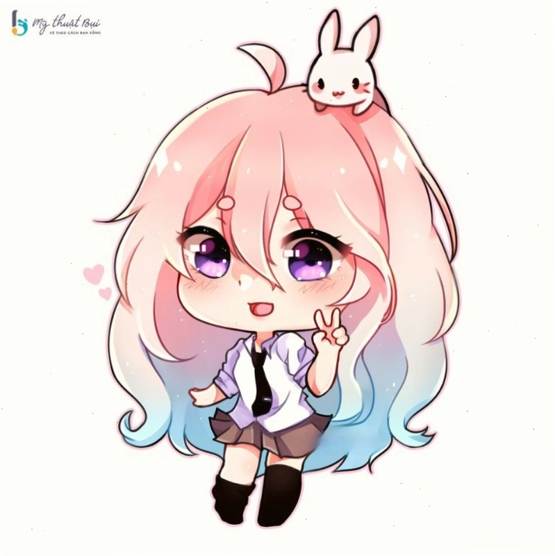 Chibi nữ dễ thương với trang phục mùa hè