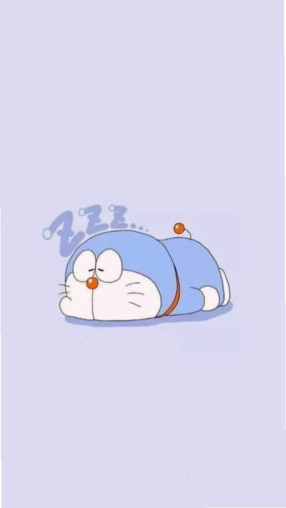 Chú mèo máy Doraemon đang ngủ gật