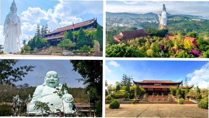 Chùa Linh Ẩn bên cạnh Thác Voi hùng vĩ