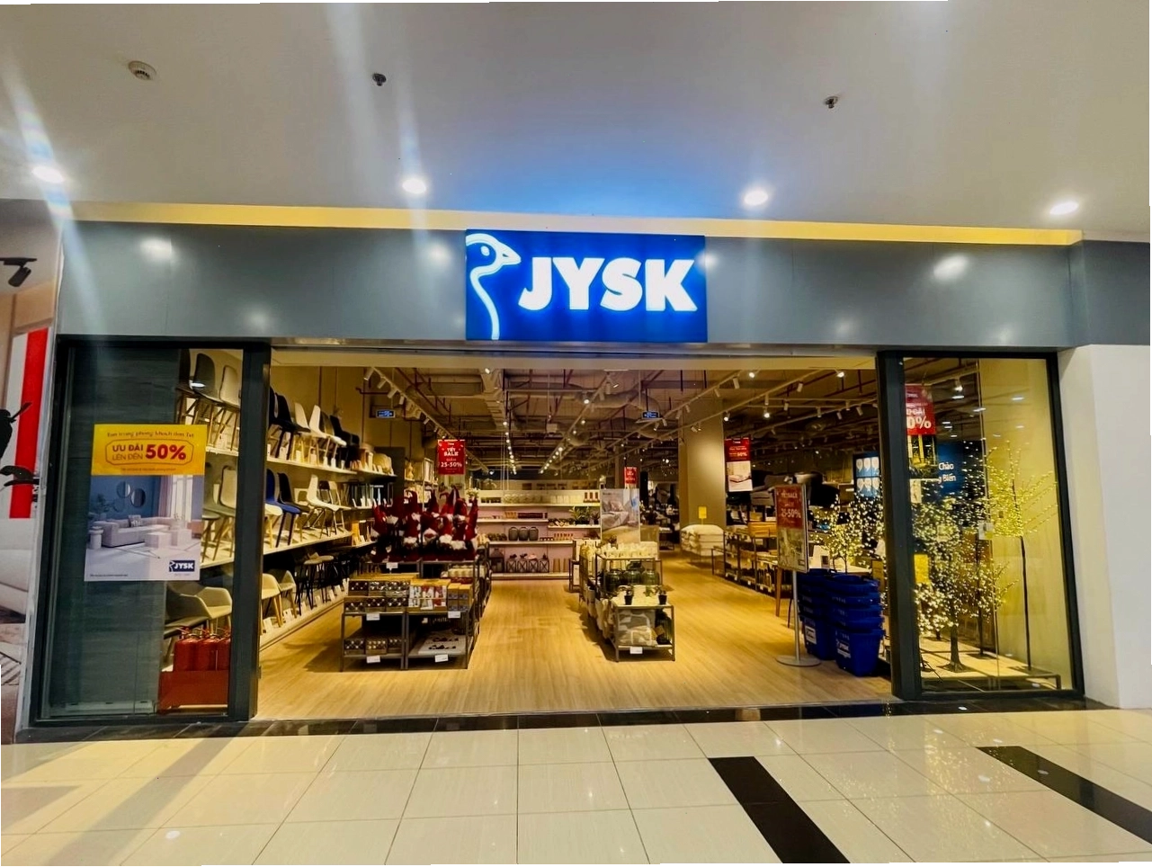 Cửa hàng Jysk trưng bày sản phẩm