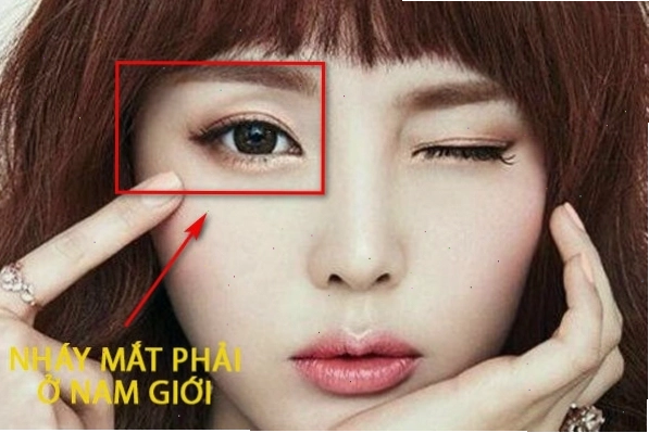 Điềm nháy mắt phải theo giờ ở nữ giới