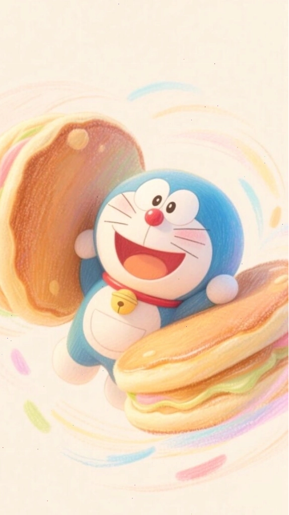 Doraemon chibi măm măm bánh rán, thật là ngon tuyệt vời