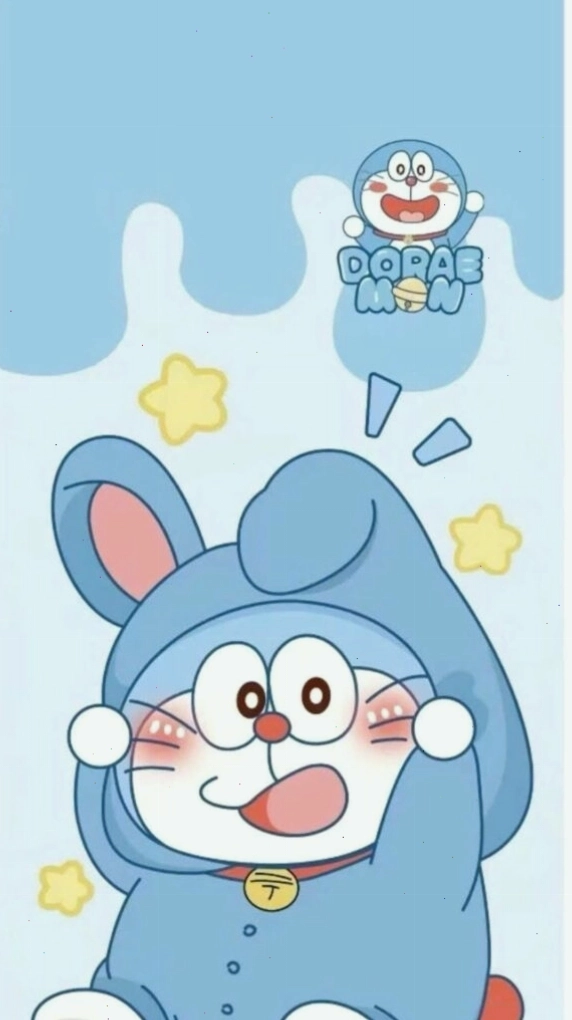 Doraemon đáng yêu đội mũ tai thỏ