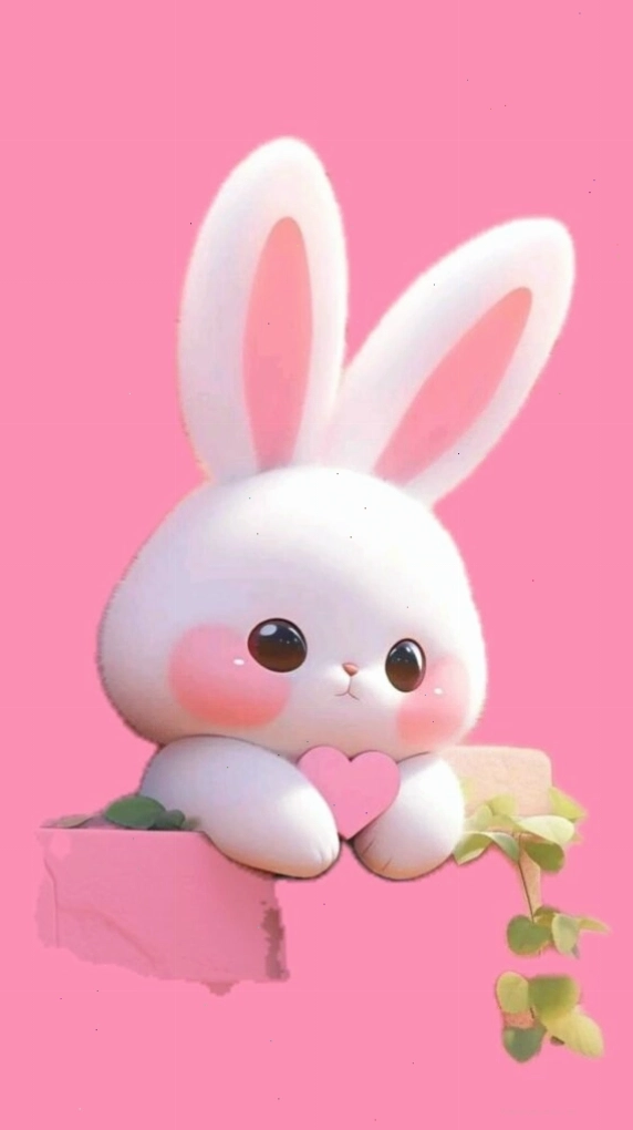 Giao diện ứng dụng di động với nền hồng pastel trơn và các biểu tượng đáng yêu