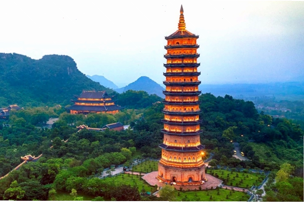 Hình ảnh bao quát quần thể Chùa Bái Đính