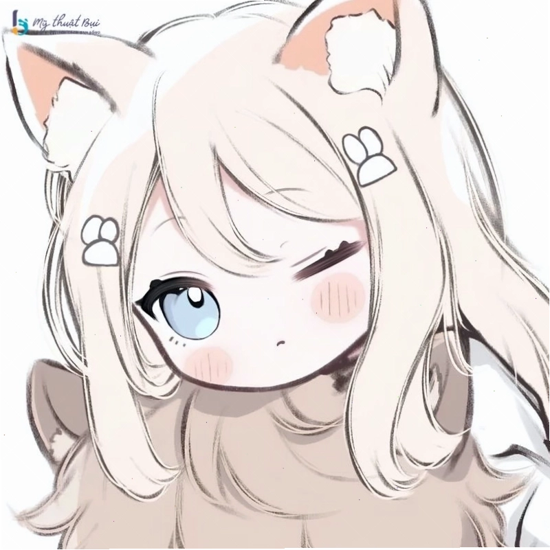 Hình ảnh chibi nữ cute với mái tóc dài duyên dáng