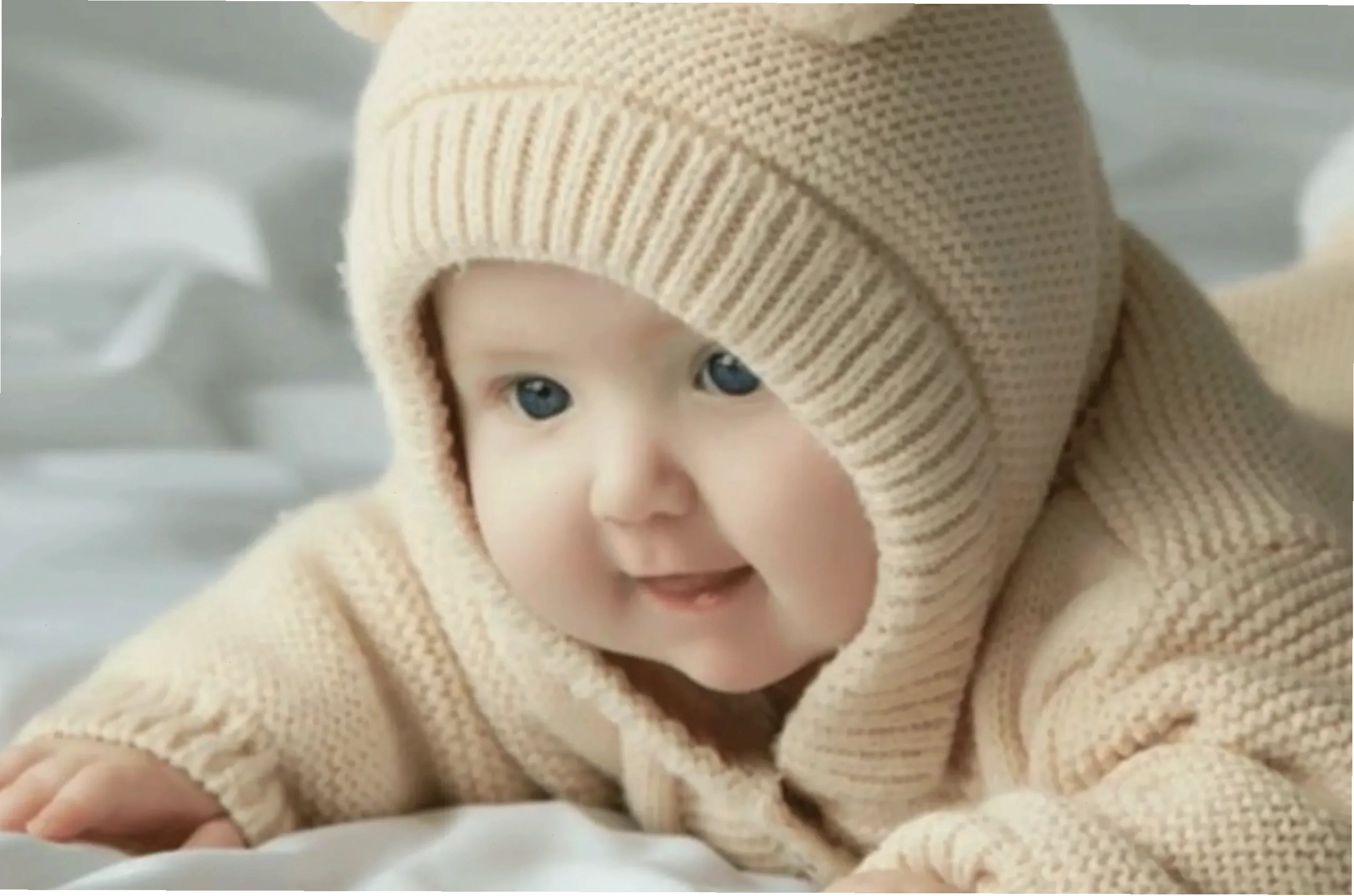 Hình ảnh em bé đáng yêu với biểu cảm ngộ nghĩnh, có thể dùng làm avatar dễ thương