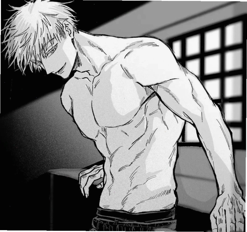 Hình ảnh trai anime nam trong trang phục ngầu, phong cách đen trắng