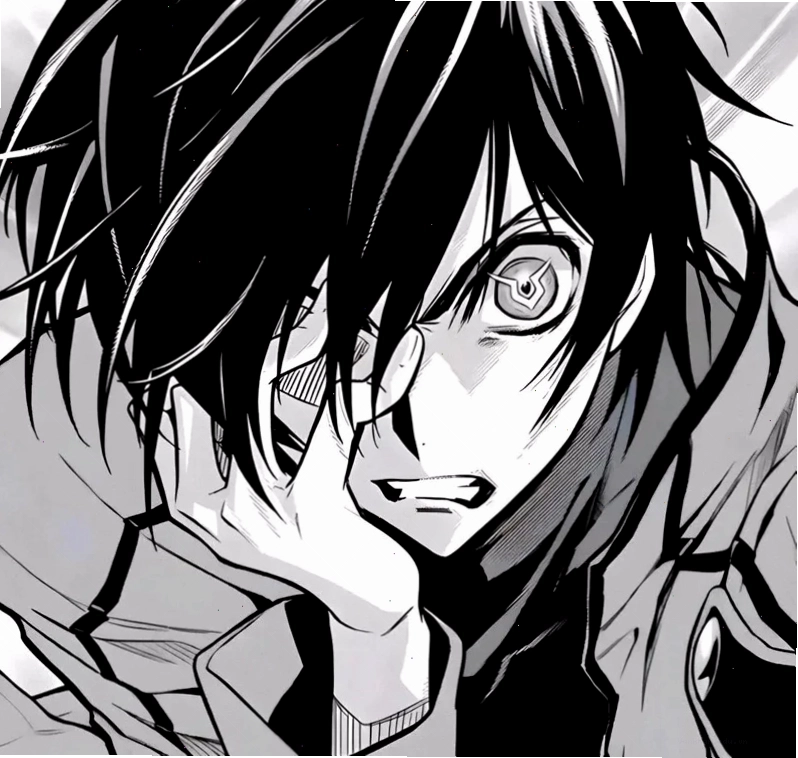 Hình ảnh trai anime nam với phong cách tối giản đen trắng