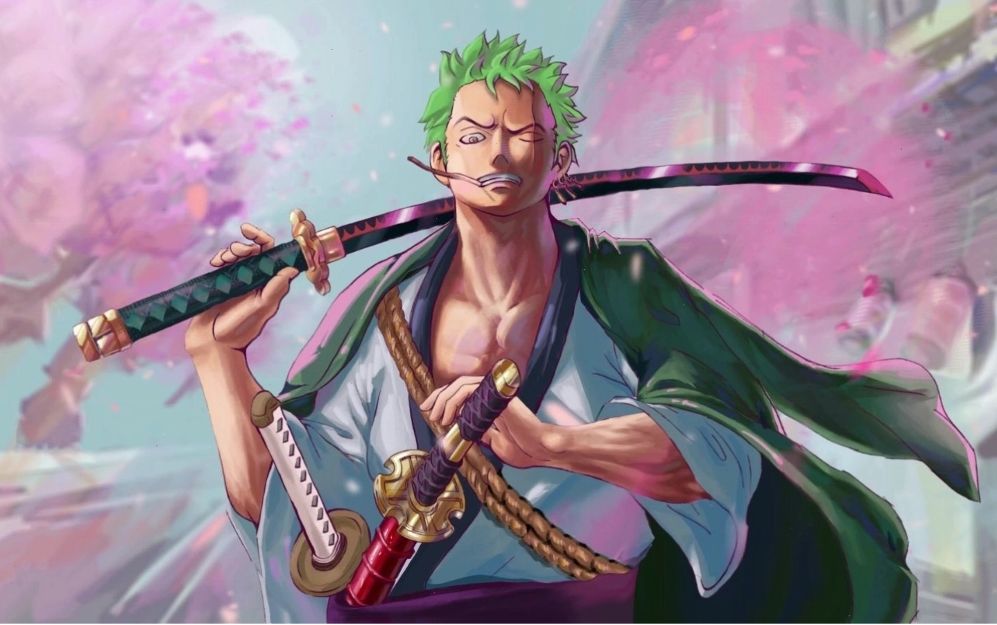 Hình ảnh Zoro trong tư thế tấn công đầy uy lực