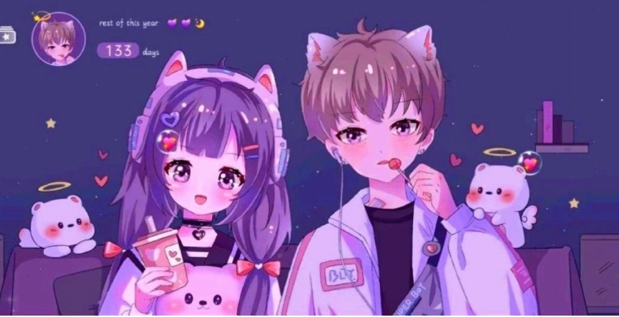 Hình nền anime máy tính với nhân vật hành động