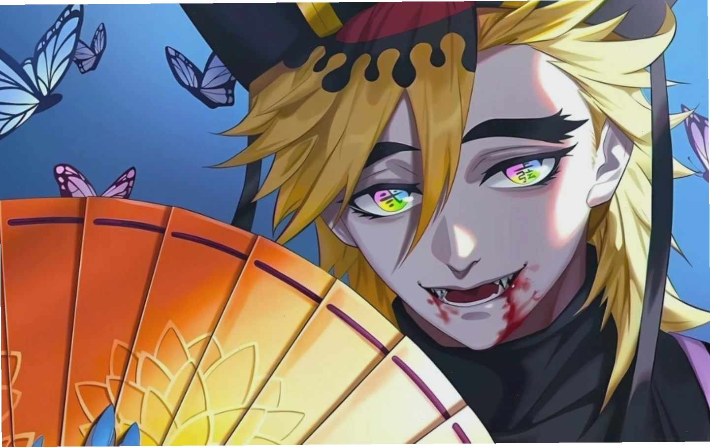 Hình nền anime nhân vật nam ngầu với ánh mắt sắc bén và trang phục chiến binh